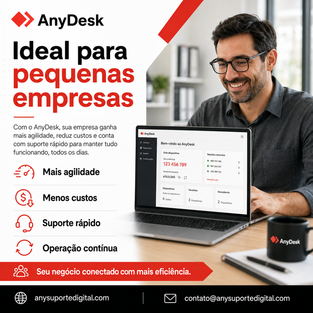 Ilustração de apoio para sistemas e dispositivos no contexto do AnyDesk