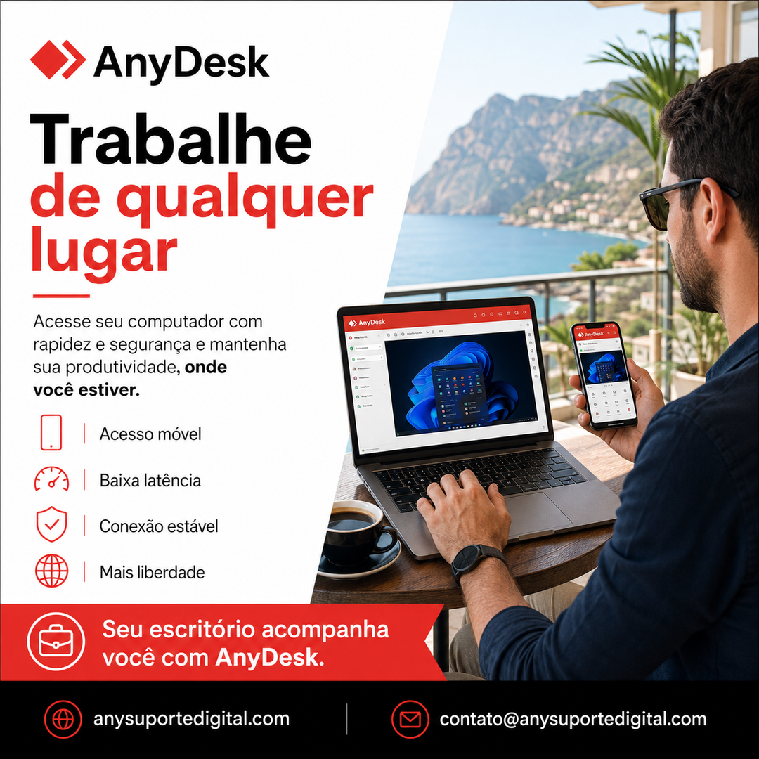Ilustração de apoio para celular e computador no contexto do AnyDesk